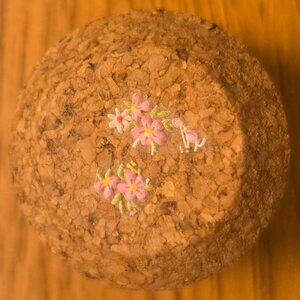 Brand New Hand Crafted Magnet Created from Champagne Cork Featuring Flowers